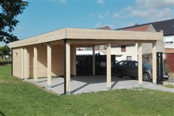 Carport met tuinhuis straatzijde