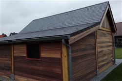 Eiken tuinhuis achterkant