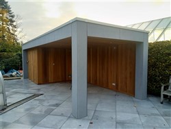 Modern tuinhuis met plat dak