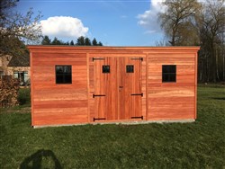 Houten tuinhuis met plat dak op maat