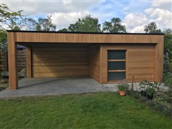 Tuinhuis op maat met plat dak