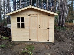 Houten tuinhuis met zadeldak op maat