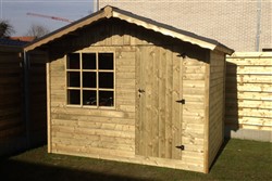Model tuinhuis met zadeldak